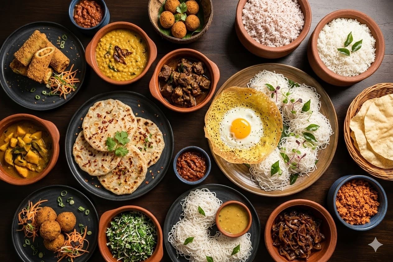 Sri Lankan food at Kottu Hut Bristol — kottu roti, hoppers and curries